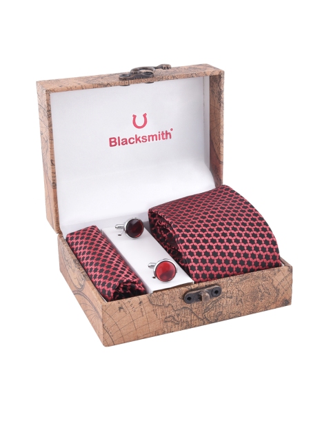 

Blacksmith Men Black & Pink Patterned Accessory Gift Set