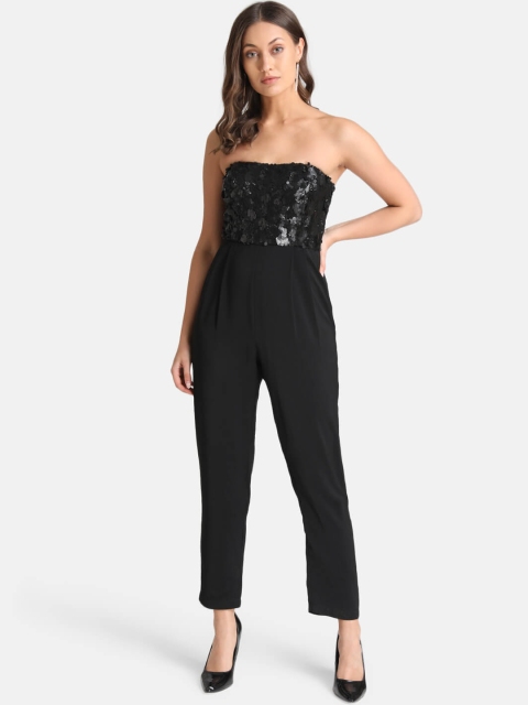 

Kazo Women Black Sequined Basic Jumpsuit
