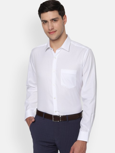

Van Heusen Men White Regular Fit Self Design Formal Shirt