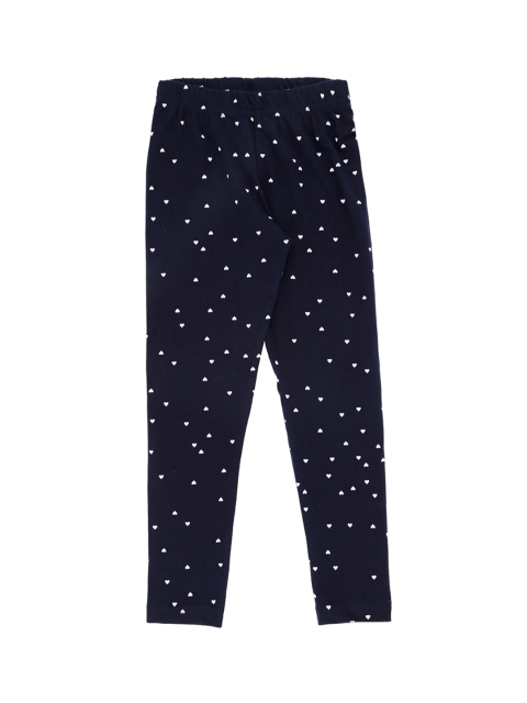 

Pantaloons Junior Girls Navy Blue & White Printed Ankle-Length Leggings