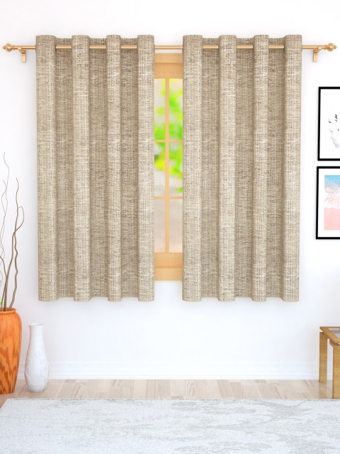 

Story@home Brown Set of 2 Jacquard Textured Window Curtains