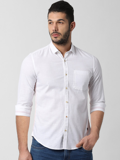 

Peter England Casuals Men White Slim Fit Solid Casual Shirt