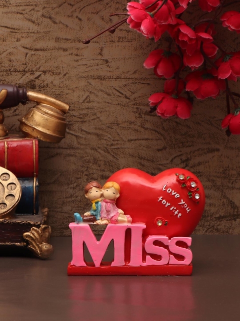 

TIED RIBBONS Red & Pink Miss You Couple Showpiece