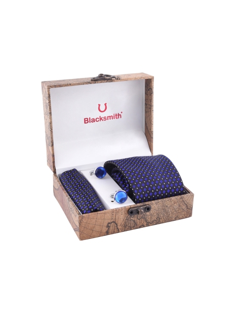 

Blacksmith Men Blue & Black Patterned Accessory Gift Set