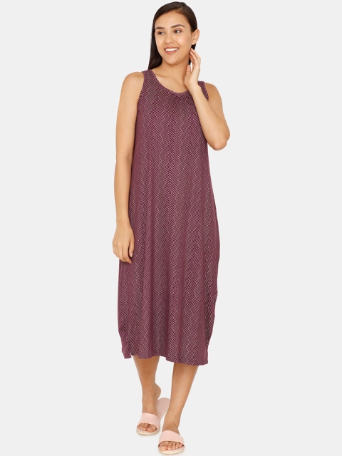 

Zivame Burgundy Printed Nightdress