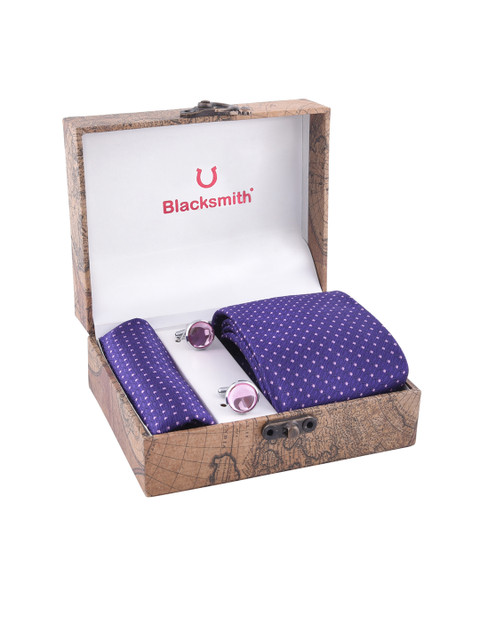 

Blacksmith Men Blue & Purple Patterned Accessory Gift Set