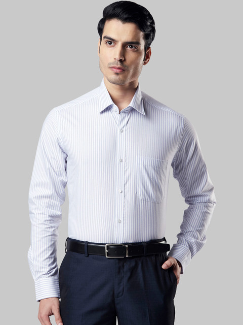

Raymond Men Blue & White Regular Fit Striped Formal Shirt