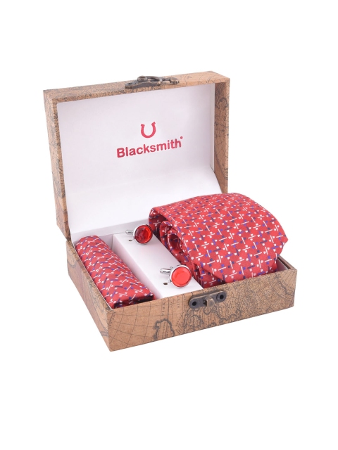 

Blacksmith Men Red & Blue Patterned Accessory Gift Set