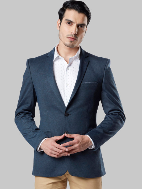 

Raymond Men Blue Solid Slim-Fit Single-Breasted Formal Blazer