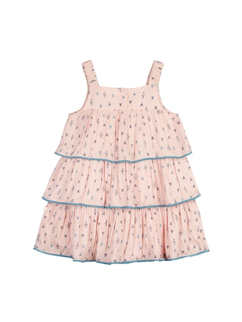

Budding Bees Girls Pink Printed Fit and Flare Dress
