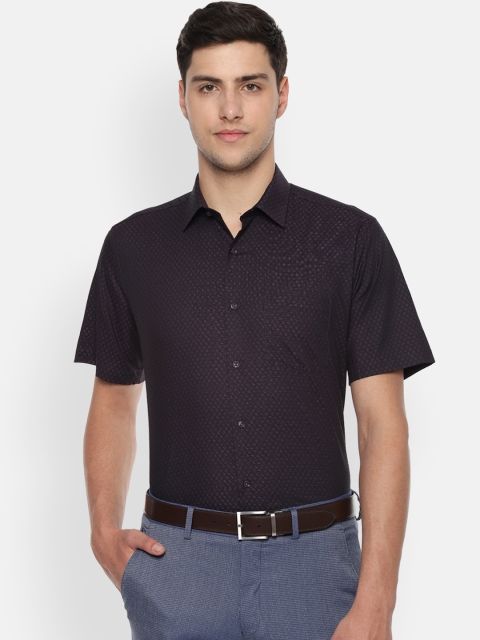 

Van Heusen Men Purple Regular Fit Self Design Formal Shirt