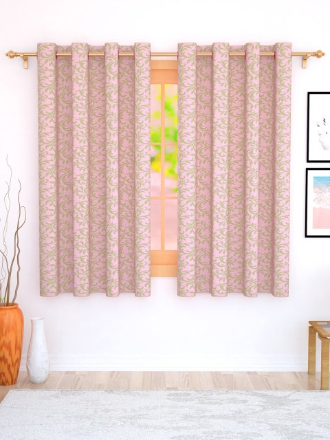 

Story@home Set of 2 Pink & Cream-Coloured Window Curtains