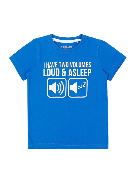 

Pantaloons Junior Boys Blue Printed Round Neck T-shirt