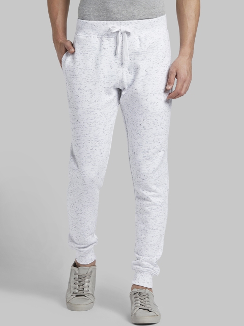 

Parx Men White Self-Design Slim-Fit Joggers