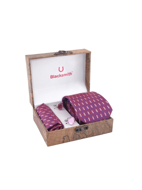 

Blacksmith Men Red & Blue Patterned Accessory Gift Set