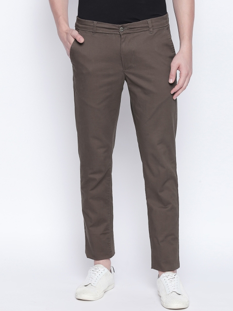 

Basics Men Coffee Brown Tapered Fit Solid Regular Trousers