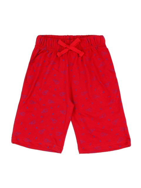 

Pantaloons Junior Boys Red & Blue Printed Regular Fit Regular Shorts