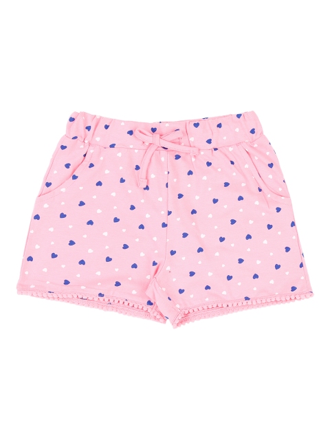 

Pantaloons Junior Girls Pink& Blue Printed Regular Fit Regular Shorts