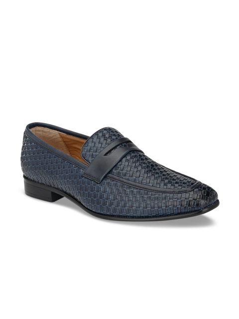 

San Frissco Men Navy Blue Textured Formal Loafers