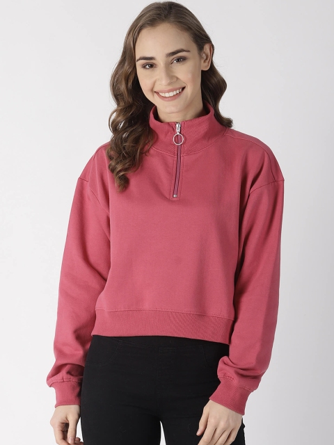 

Blue Saint Women Pink Solid Sweatshirt