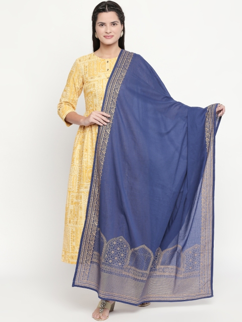 

RANGMANCH BY PANTALOONS Blue Woven Design Dupatta