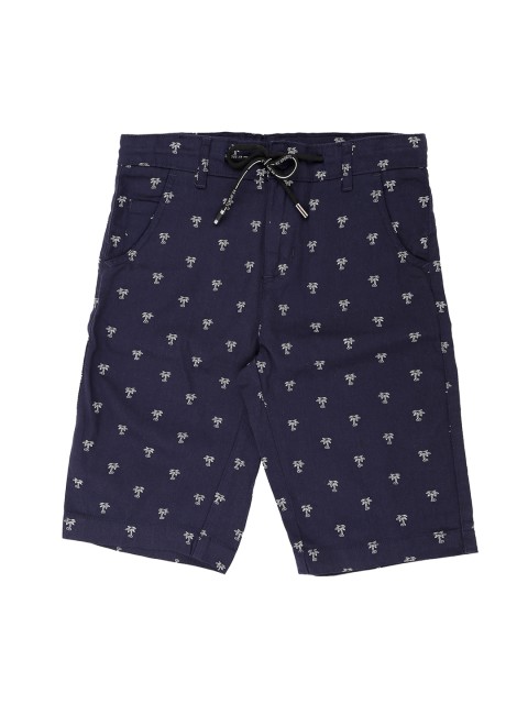 

POPPERS by Pantaloons Boys Navy Blue & White Printed Regular Fit Regular Shorts