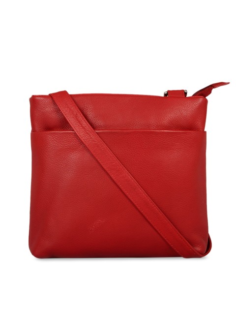 

Leather Zentrum Red Solid Genuine Leather Sling Bag