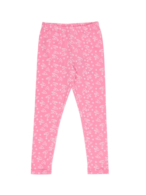 

CHALK by Pantaloons Girls Pink Printed Ankle-Length Leggings