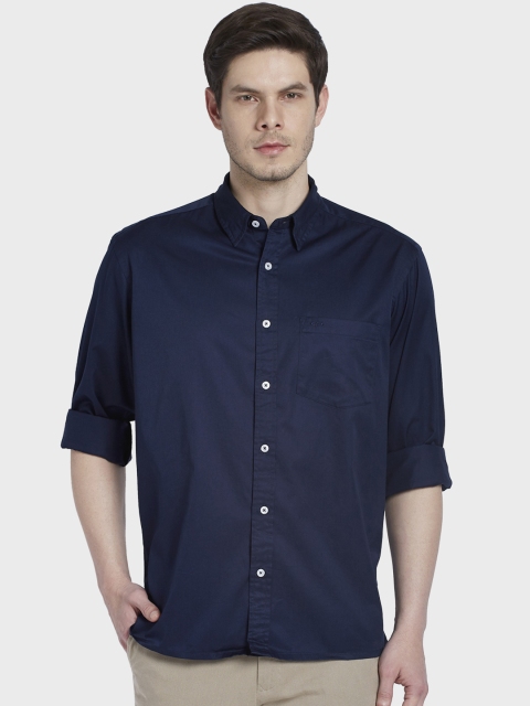 

ColorPlus Men Blue Regular Fit Solid Casual Shirt