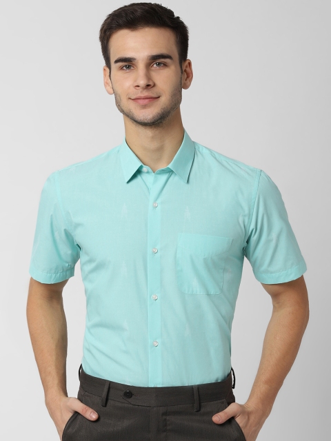 

Peter England Men Turquoise Blue Slim Fit Solid Formal Shirt