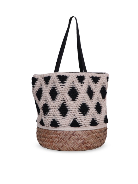 

Diwaah Black & Off-White Self Design Shoulder Bag