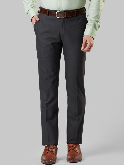 

Raymond Men Charcoal Grey Slim Fit Solid Formal Trousers
