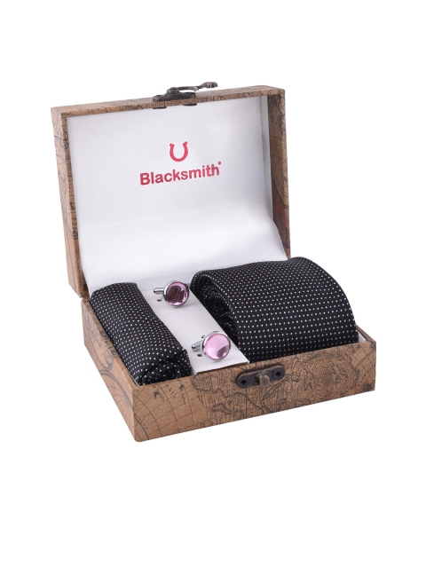 

Blacksmith Men Charcoal Grey & Pink Patterned Accessory Gift Set