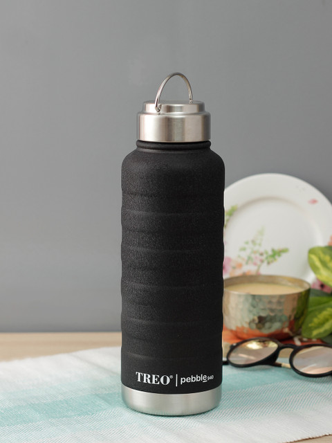 

Treo Unisex Black & Silver-Toned Pebble Thermosteel Hot & Cold Bottle 940ml