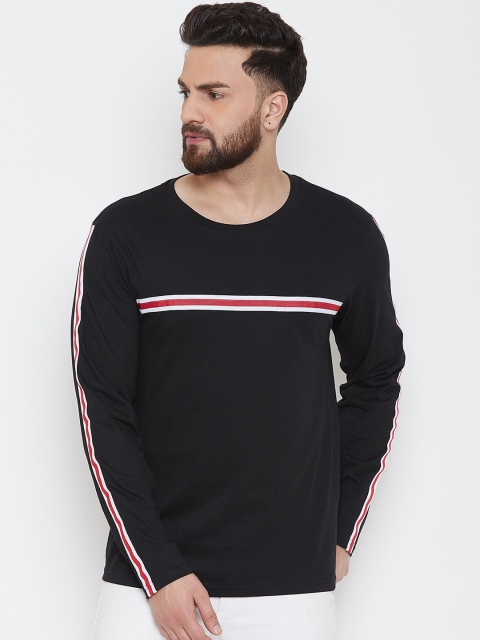 

The Dry State Men Black Striped Round Neck T-shirt