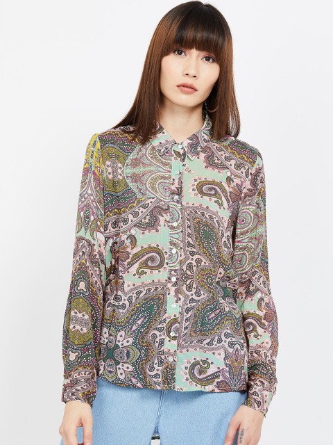 

CODE by Lifestyle Women Green & Yellow Printed Top