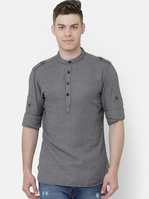 

AweTRend Men Grey Slim Fit Solid Casual Shirt