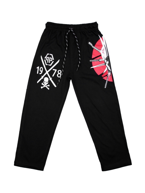 SWEET ANGEL Girls Black Sold Straight-Fit Track Pants