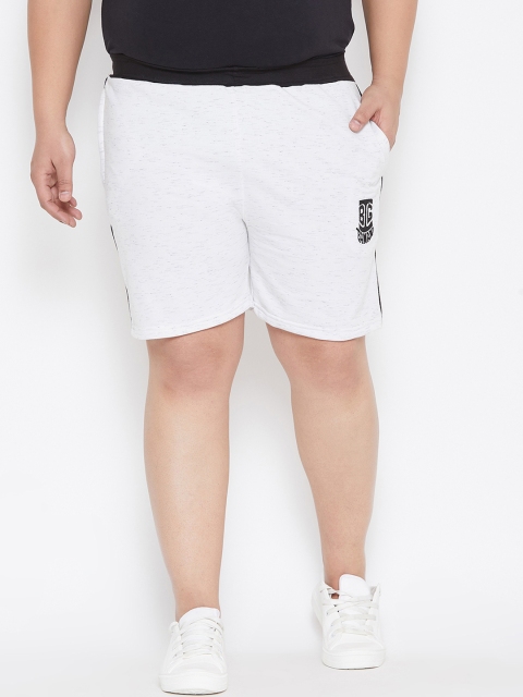 

bigbanana Plus Size Men White Solid Regular Fit Regular Shorts