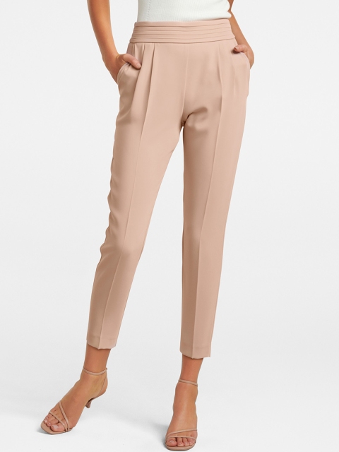 

Forever New Women Pink Tapered Fit Solid Peg Trousers