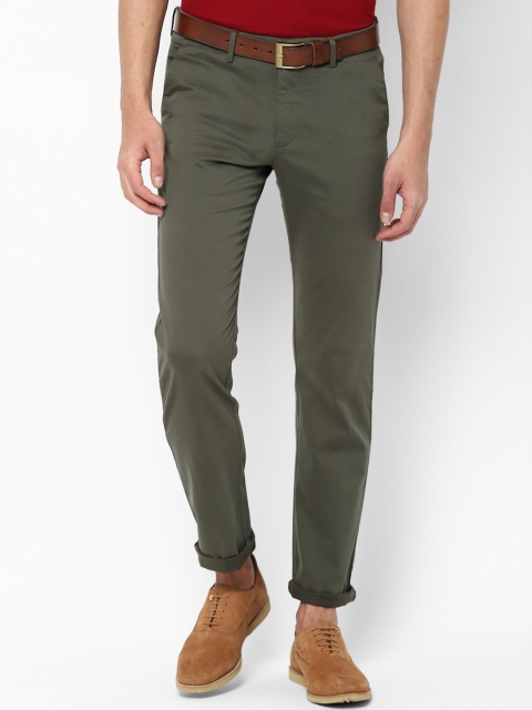 

Allen Solly Men Olive Green Regular Fit Solid Regular Trousers