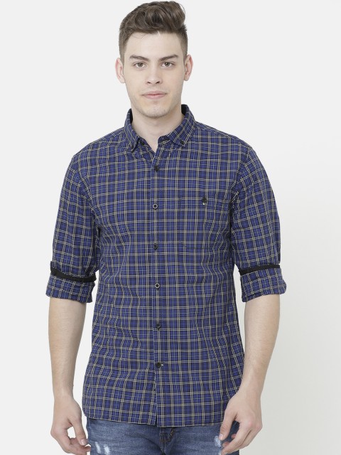 

AweTRend Men Blue Slim Fit Checked Casual Shirt