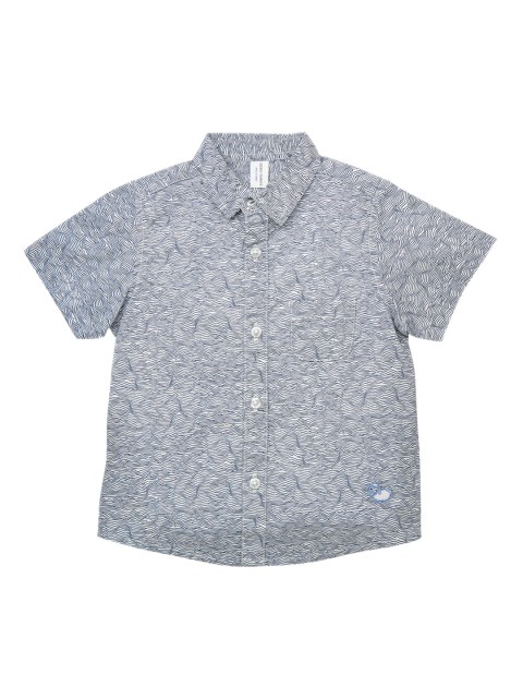 

ZERO THREE Boys Blue & White Regular Fit Printed Casual Shirt