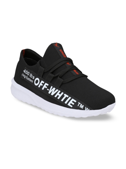 

Fentacia Men Black Woven Design Sneakers