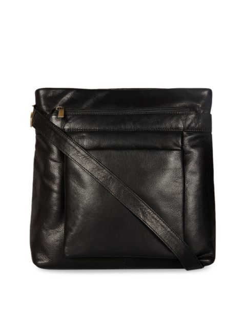 

Leather Zentrum Unisex Black Solid Leather Messenger Bag