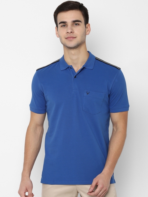 

Allen Solly Men Blue Solid Polo Collar T-shirt