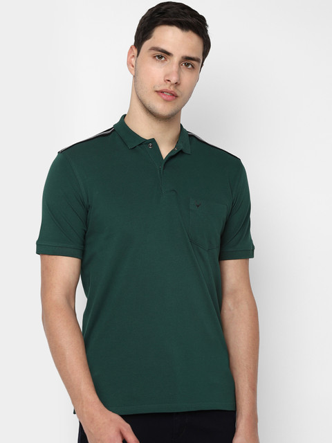

Allen Solly Men Green Solid Polo Collar T-shirt