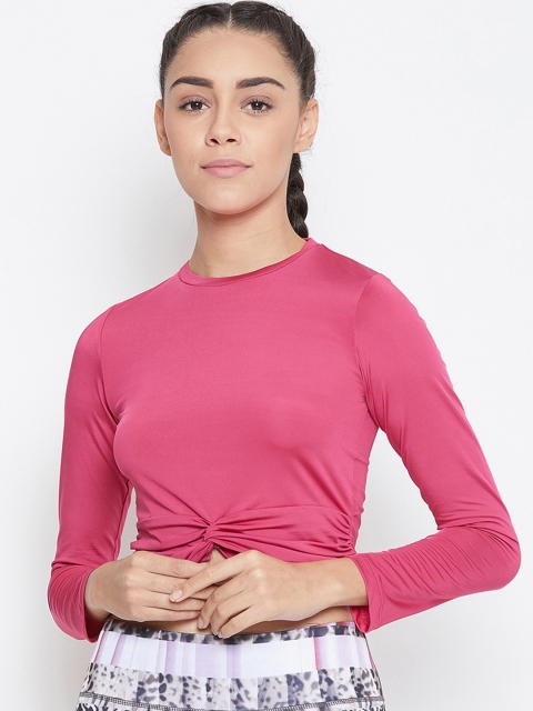 

PERFKT-U Women Pink Solid Round Neck T-shirt