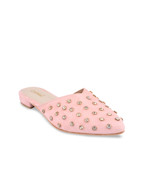 

CHINI C Women Pink Embellished Mules