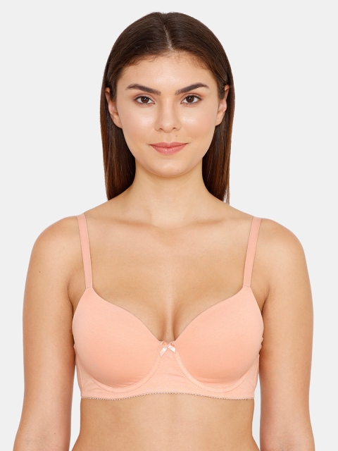 

Zivame Pink Solid Underwired Lightly Padded T-shirt Bra